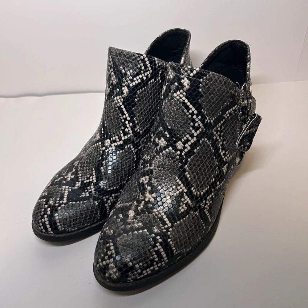 SO Snake skin print Ankle Heel Boots - Size 8.5M